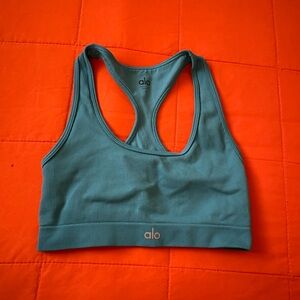 Alo Sports Bra Womens Medium Blue Racerback Mindful Movement Yoga Activewear Gym
